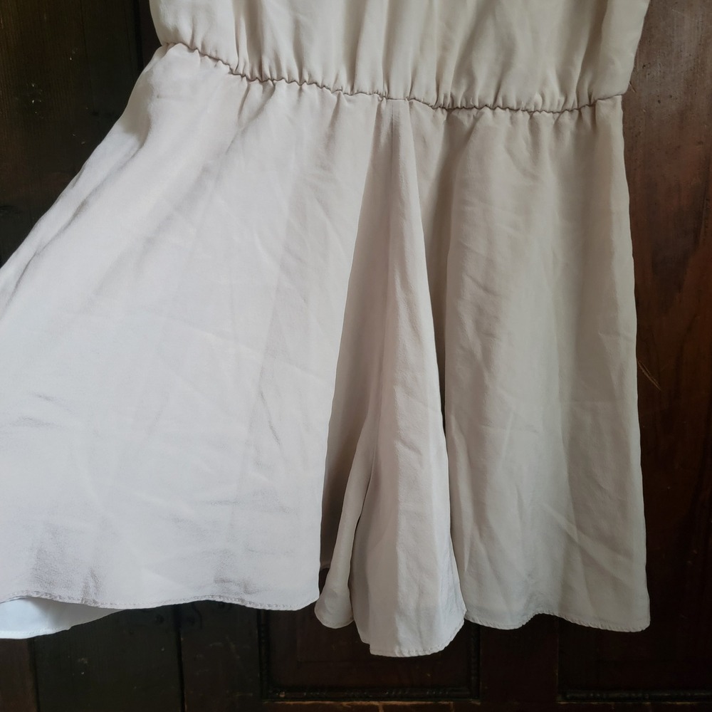 Amanda Uprichard Cream Spaghetti Strap V-Neck Elastic Waist Romper Small - Picture 4 of 10